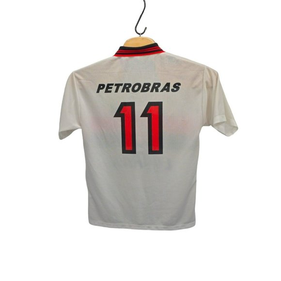 Vtg Mascote Flamengo Lubrax Football Brazil Soccer 90s White Jersey Petrobras 11 - Picture 3 of 10